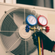 Electrical technician conditioning using manifold gauge measuring tool