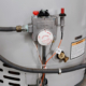 Water temperature controls on a hot water heater