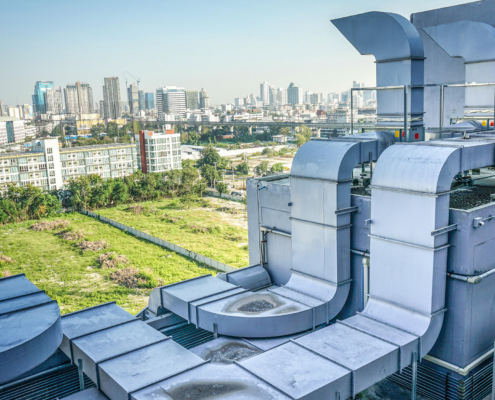 HVAC units on commercial roof